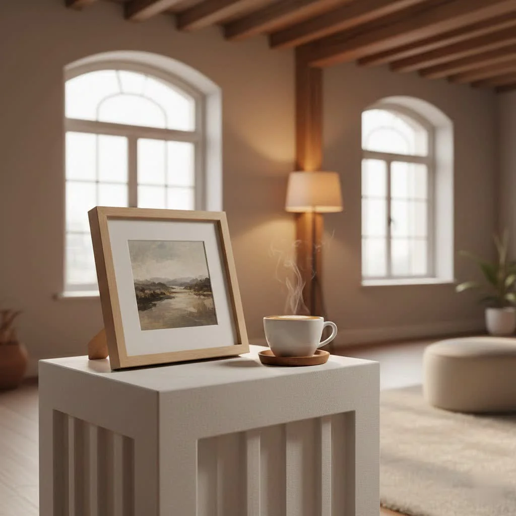 Aura digital frame displaying family photos