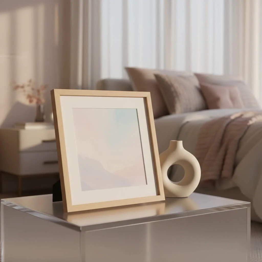 Digital picture frame displaying family photos