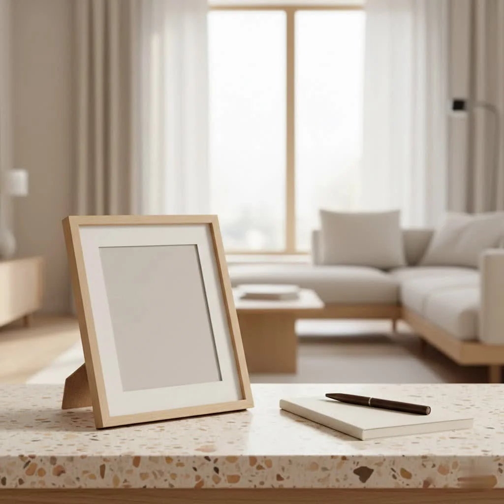 Digital picture frame displaying family photos