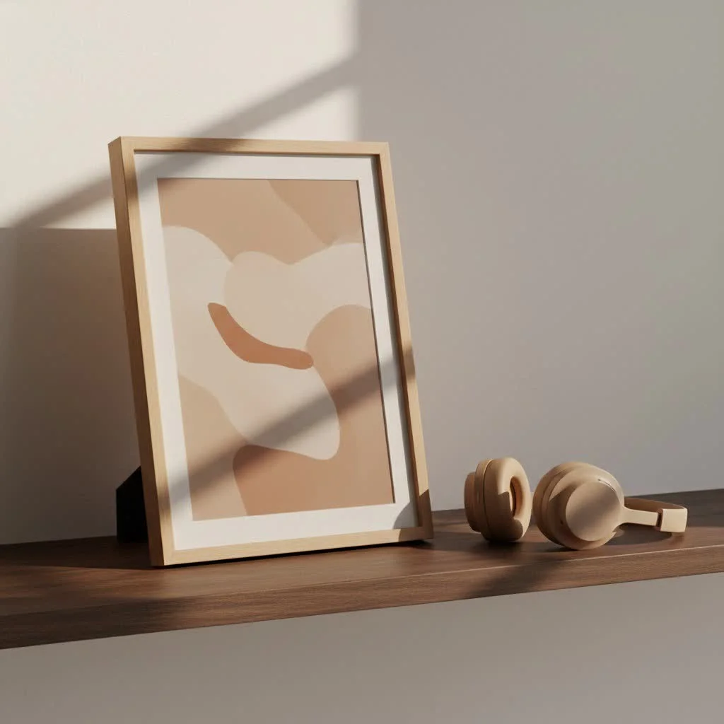 Digital picture frame displaying family photos