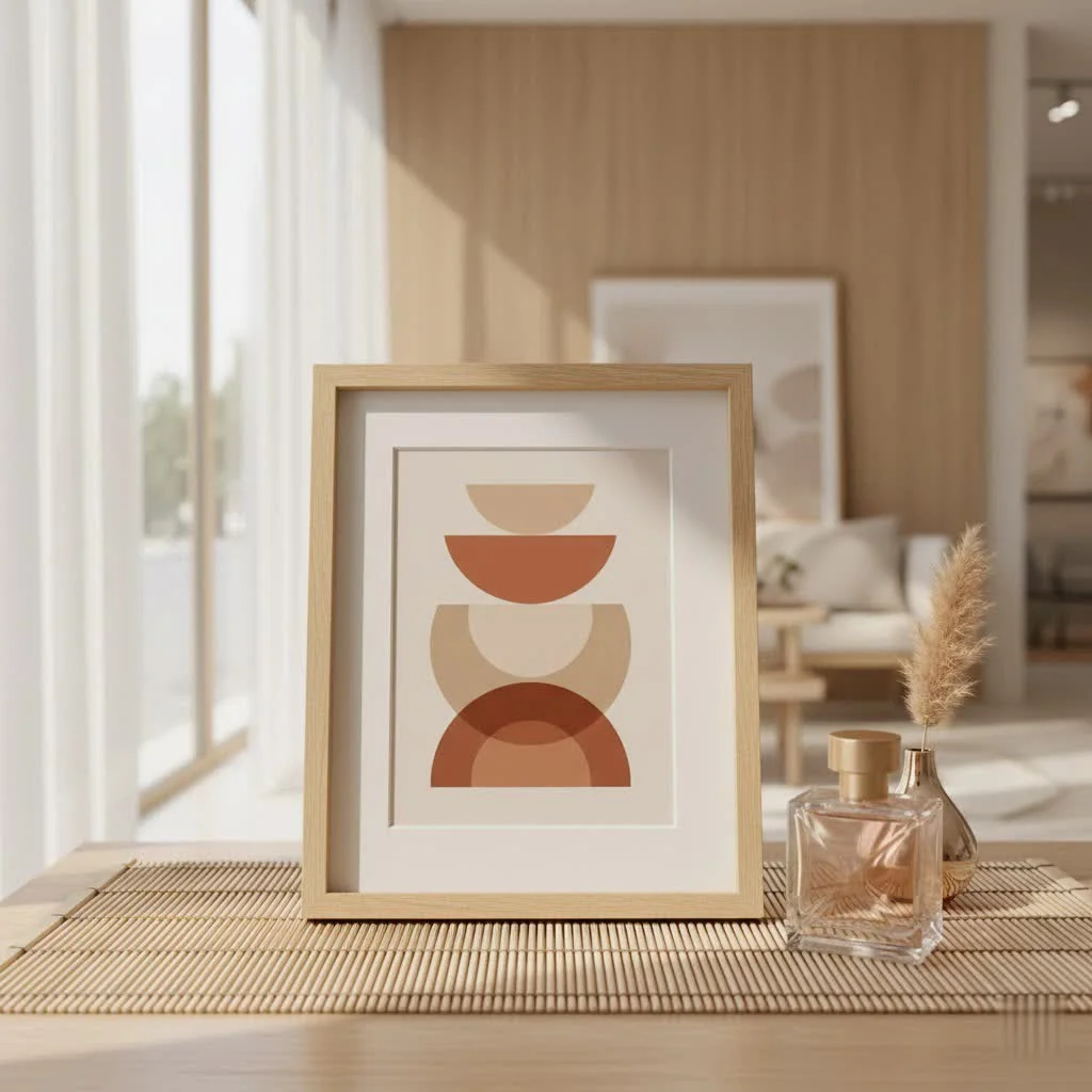 Digital photo frame displaying family pictures