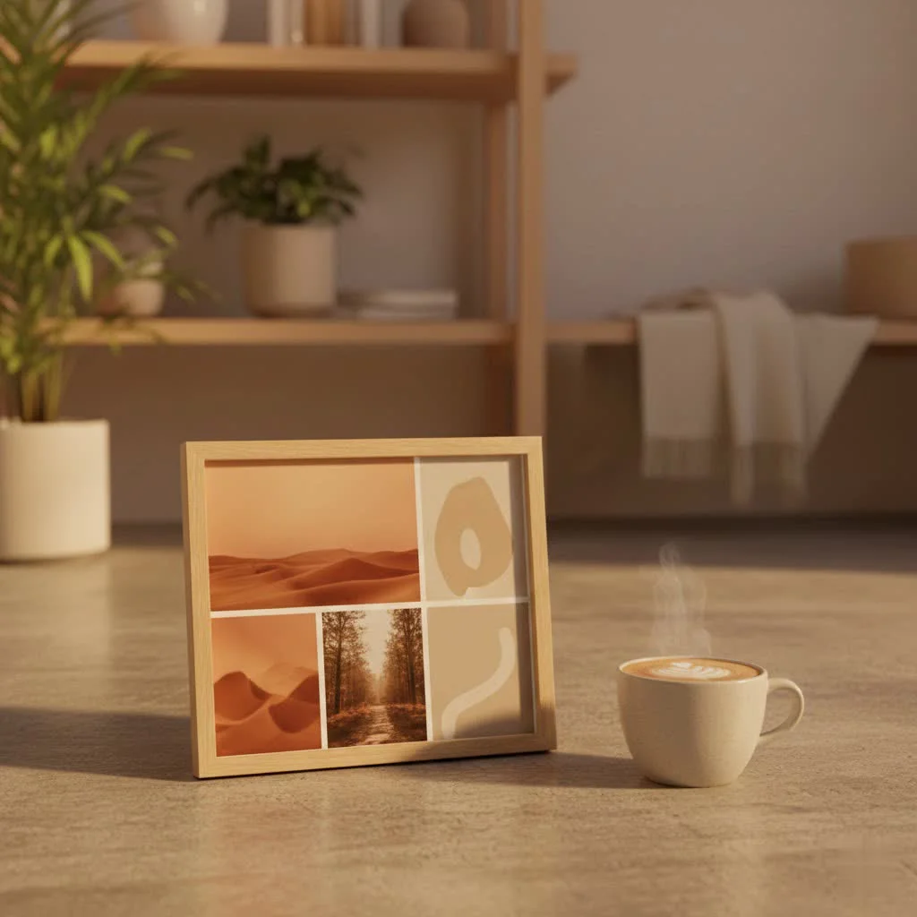 Aura digital photo frame displaying a family photo