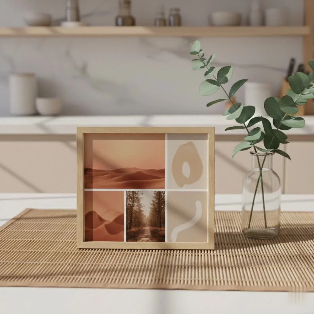 Smart digital photo frame displaying family photos