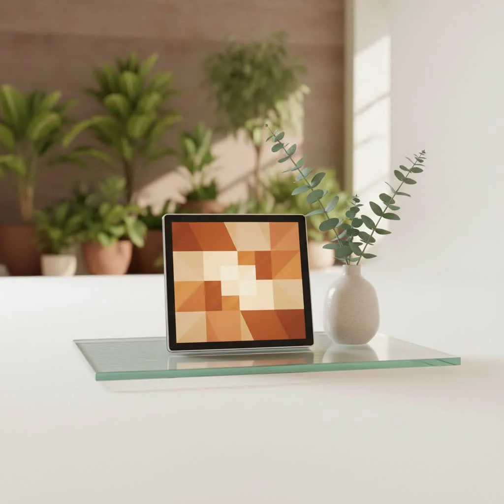 Digital picture frame displaying a family photo