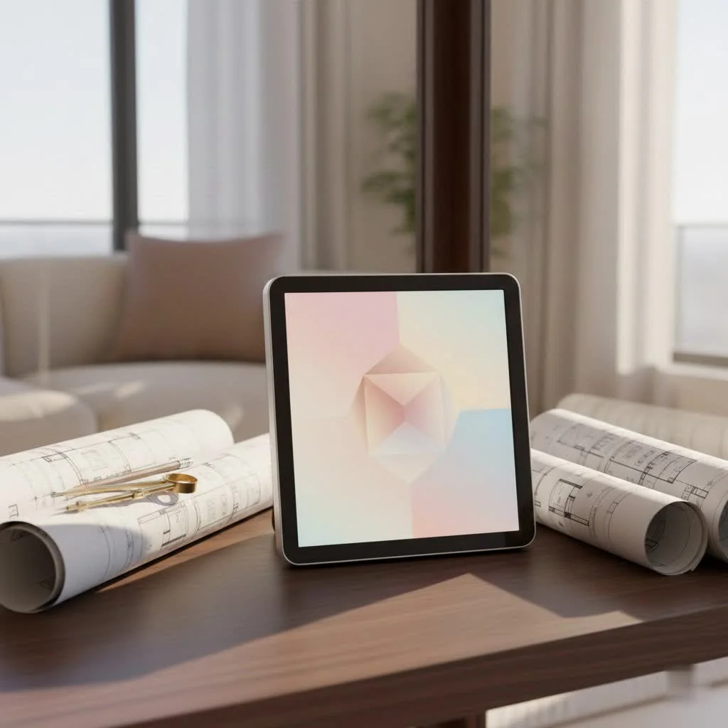 Aura digital picture frame displaying family photos