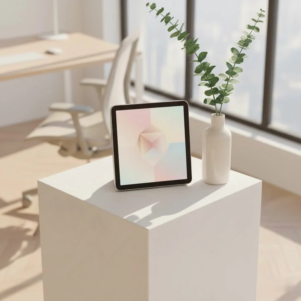 High resolution digital picture frame displaying a vibrant landscape photo